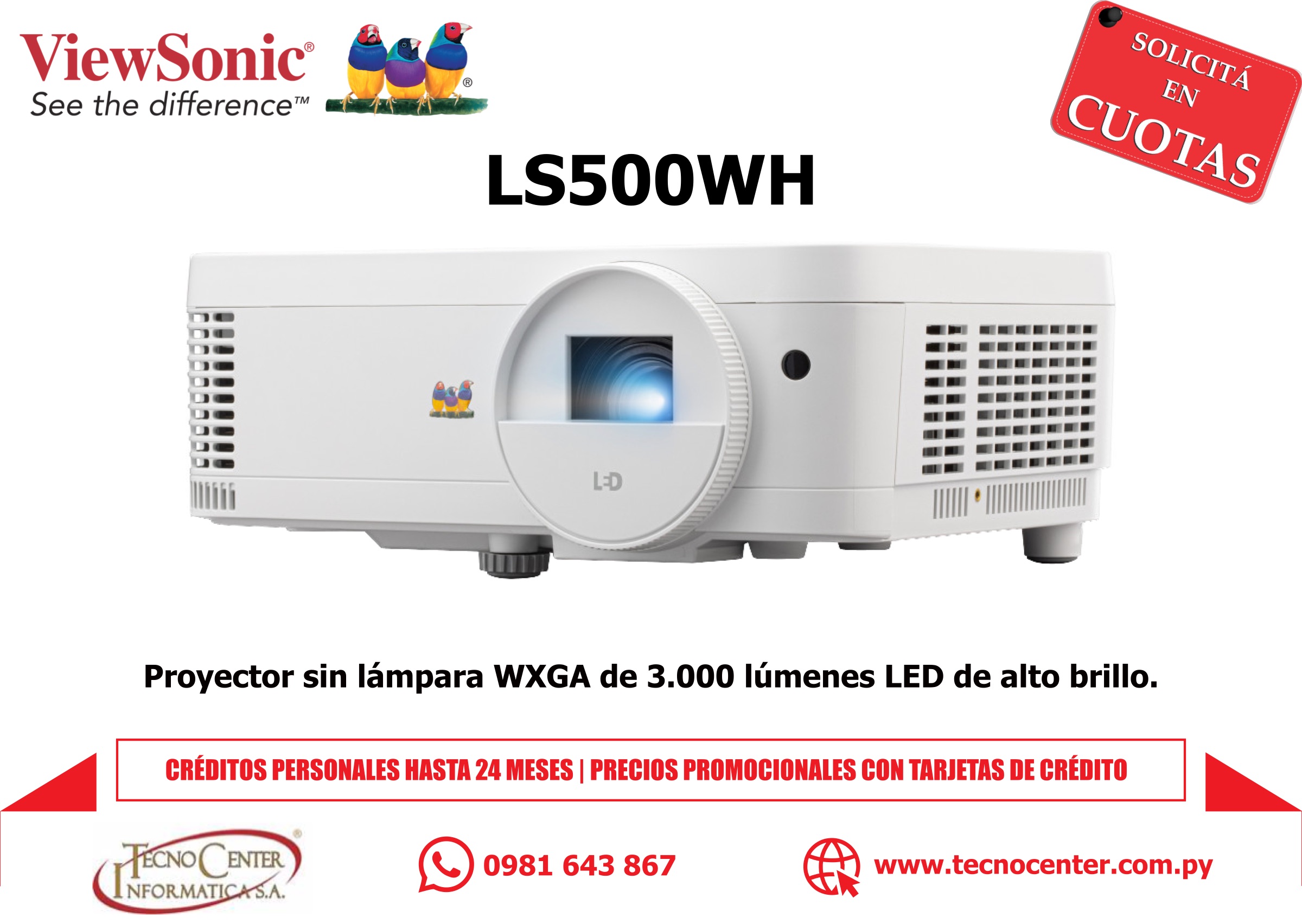 Proyector LED ViewSonic LS500WH 3000 Lúmenes